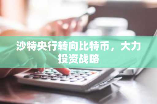沙特央行转向比特币，大力投资战略