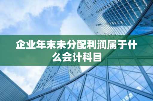 企业年末未分配利润属于什么会计科目