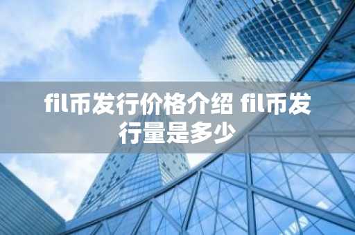 fil币发行价格介绍 fil币发行量是多少