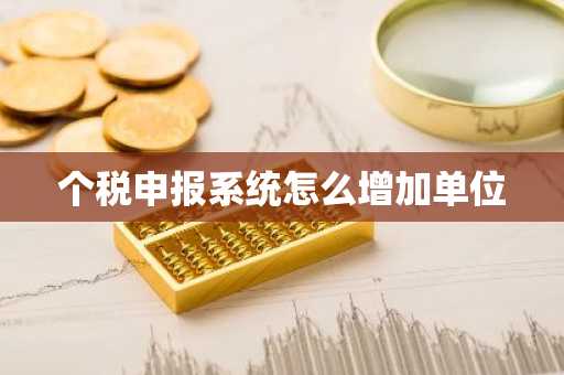 个税申报系统怎么增加单位