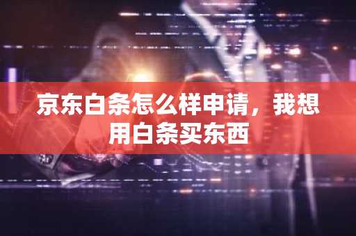 京东白条怎么样申请，我想用白条买东西