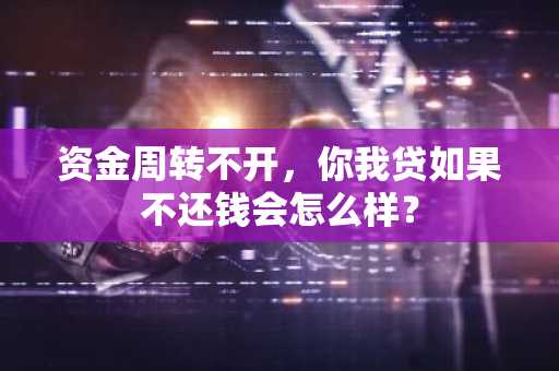 资金周转不开，你我贷如果不还钱会怎么样？