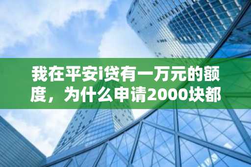 我在平安i贷有一万元的额度，为什么申请2000块都提现不了，有人知道么？