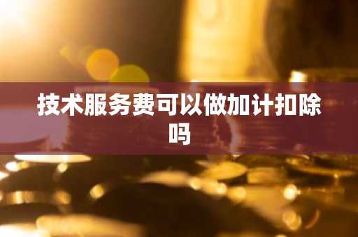 技术服务费可以做加计扣除吗