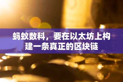 蚂蚁数科，要在以太坊上构建一条真正的区块链