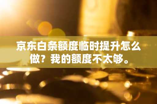 京东白条额度临时提升怎么做？我的额度不太够。