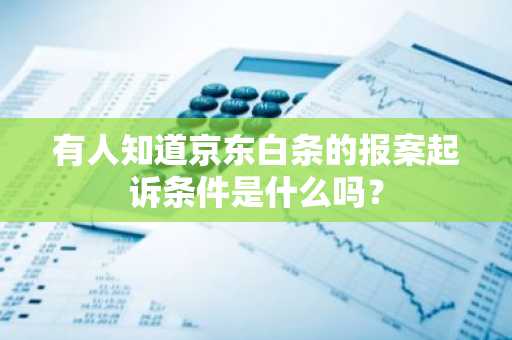 有人知道京东白条的报案起诉条件是什么吗？