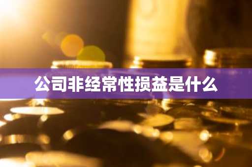 公司非经常性损益是什么