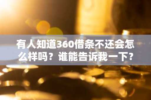 有人知道360借条不还会怎么样吗？谁能告诉我一下？