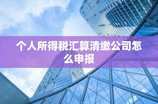 个人所得税汇算清缴公司怎么申报
