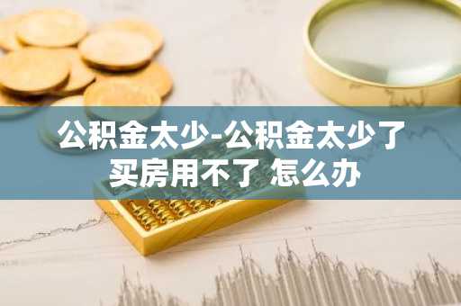 公积金太少-公积金太少了 买房用不了 怎么办