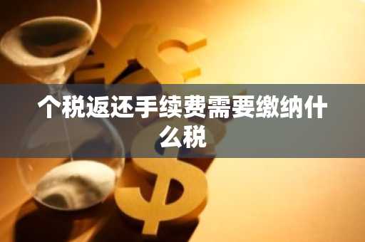 个税返还手续费需要缴纳什么税
