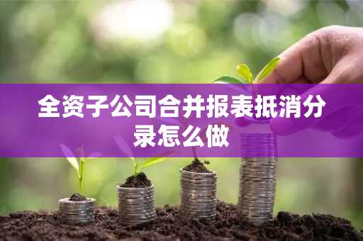 全资子公司合并报表抵消分录怎么做