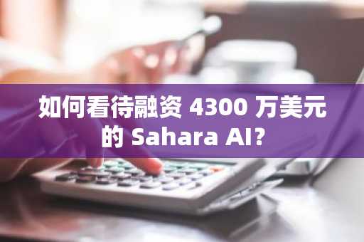 如何看待融资 4300 万美元的 Sahara AI？