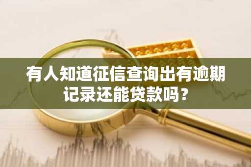 有人知道征信查询出有逾期记录还能贷款吗？