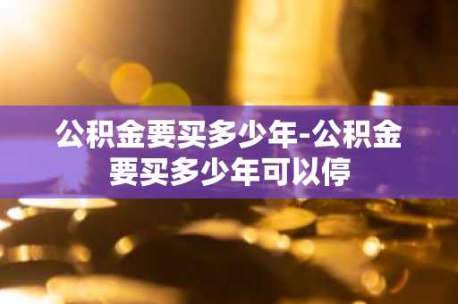 公积金要买多少年-公积金要买多少年可以停