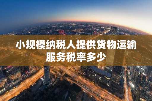 小规模纳税人提供货物运输服务税率多少