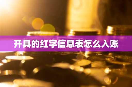 开具的红字信息表怎么入账