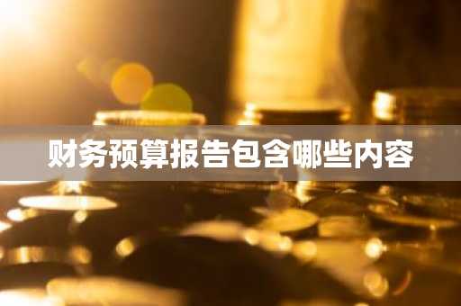 财务预算报告包含哪些内容