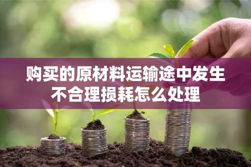 购买的原材料运输途中发生不合理损耗怎么处理