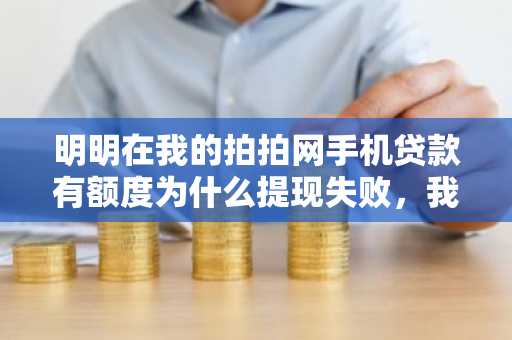 明明在我的拍拍网手机贷款有额度为什么提现失败，我该怎么办