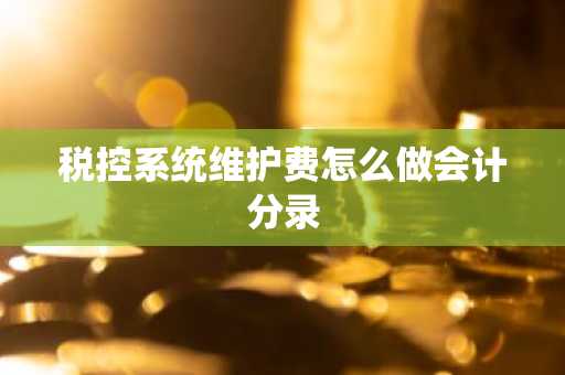税控系统维护费怎么做会计分录