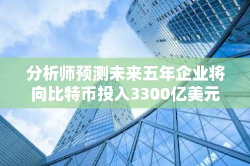 分析师预测未来五年企业将向比特币投入3300亿美元