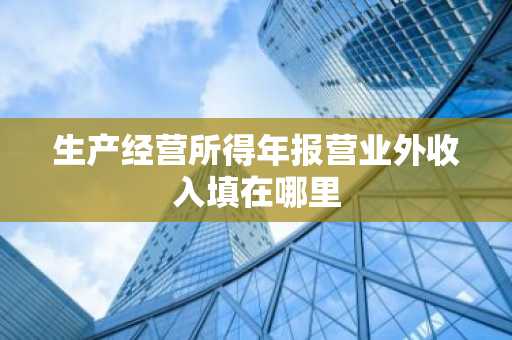 生产经营所得年报营业外收入填在哪里