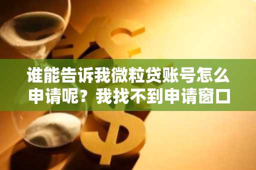 谁能告诉我微粒贷账号怎么申请呢？我找不到申请窗口。