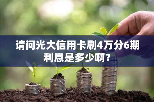 请问光大信用卡刷4万分6期利息是多少啊？