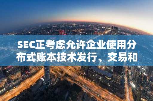 SEC正考虑允许企业使用分布式账本技术发行、交易和结算证券