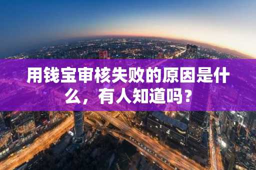 用钱宝审核失败的原因是什么，有人知道吗？
