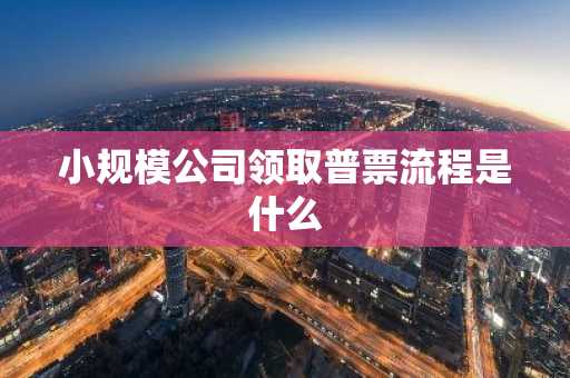 小规模公司领取普票流程是什么