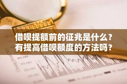 借呗提额前的征兆是什么？有提高借呗额度的方法吗？