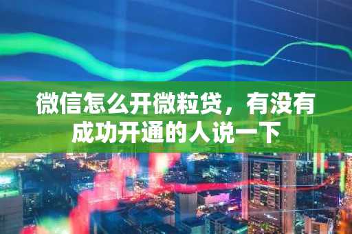 微信怎么开微粒贷，有没有成功开通的人说一下