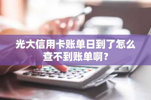光大信用卡账单日到了怎么查不到账单啊？