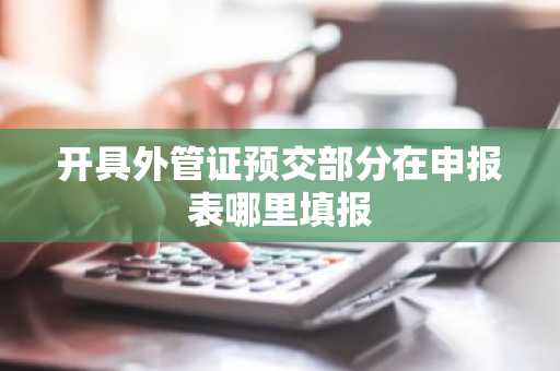 开具外管证预交部分在申报表哪里填报