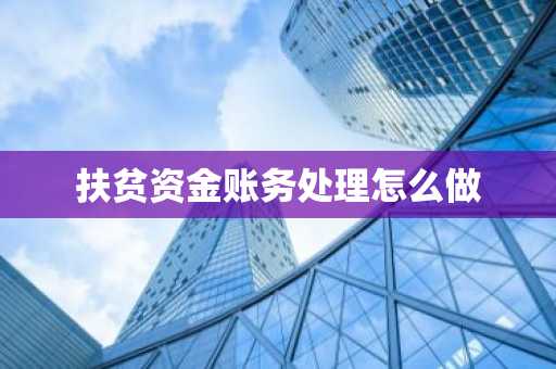扶贫资金账务处理怎么做