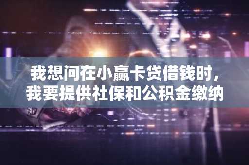 我想问在小赢卡贷借钱时，我要提供社保和公积金缴纳证明吗？