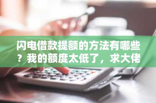 闪电借款提额的方法有哪些？我的额度太低了，求大佬教我提额。