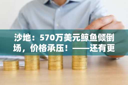 沙地：570万美元鲸鱼倾倒场，价格承压！——还有更多麻烦吗？