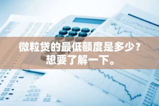 微粒贷的最低额度是多少？想要了解一下。