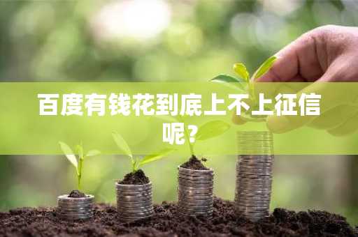 百度有钱花到底上不上征信呢？
