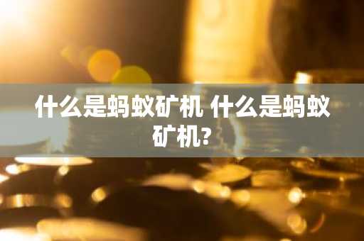 什么是蚂蚁矿机 什么是蚂蚁矿机?