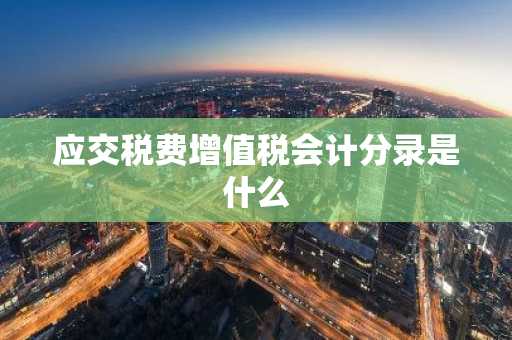 应交税费增值税会计分录是什么