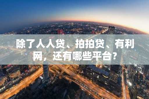 除了人人贷、拍拍贷、有利网，还有哪些平台？