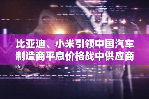 比亚迪、小米引领中国汽车制造商平息价格战中供应商的担忧