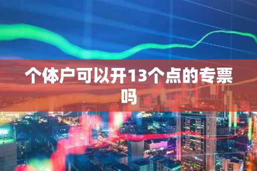 个体户可以开13个点的专票吗