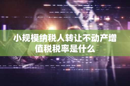 小规模纳税人转让不动产增值税税率是什么
