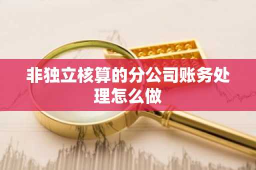 非独立核算的分公司账务处理怎么做